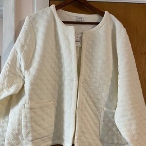 White Cotton Quilted Jacket